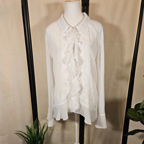 Free People Tops - NWT Free People Ivory Long Sleeve Blouse Size Large.